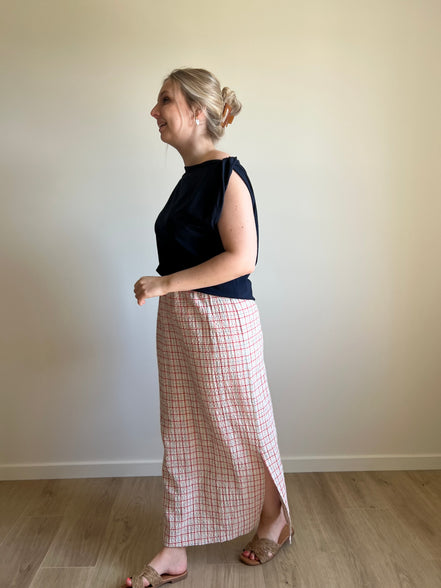 Muse twisted shoulder top marine