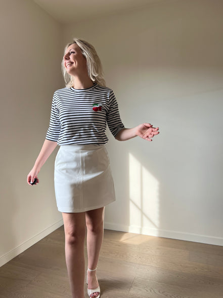 Cherry striped t-shirt black