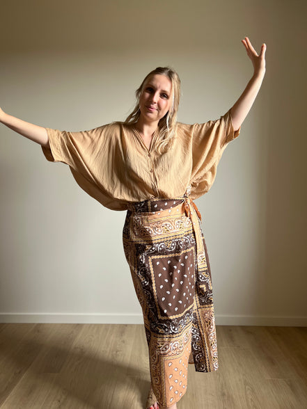 Batwing Blouse – Sand