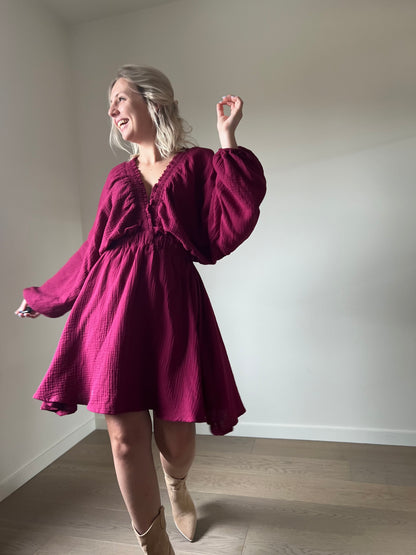 Tetra dress burgundy