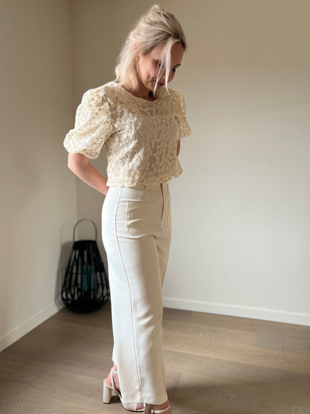 Flower top beige