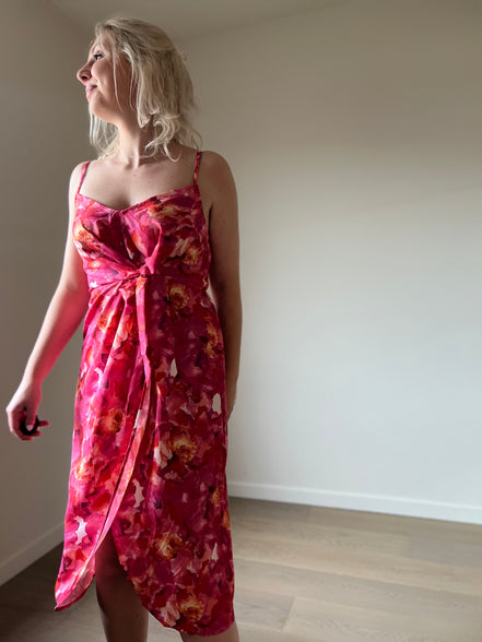 Fuchsia flowers dress