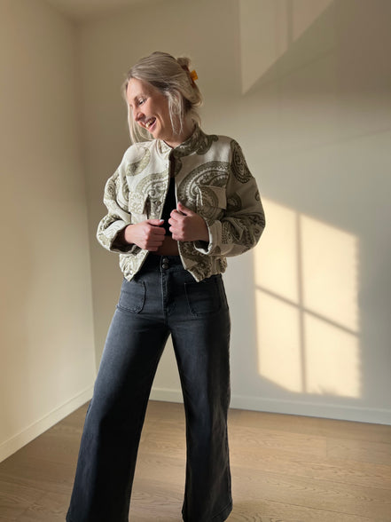 Grijze enkelbrede jeans