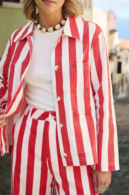 Red striped jacket