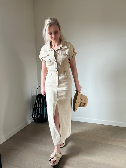 Jeansdress beige