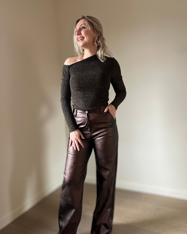 Bruine PU-broek