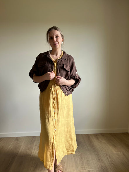 Linen jacket moka
