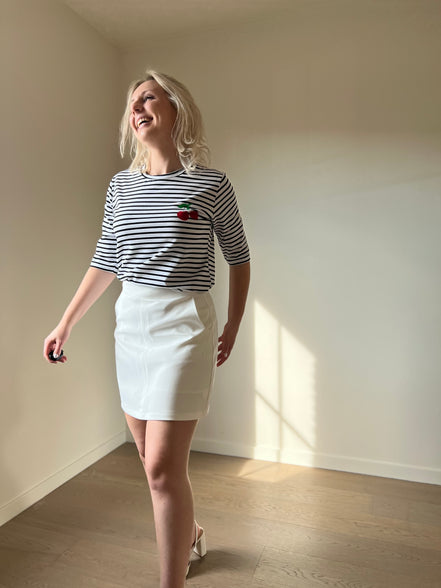 Cherry striped t-shirt black