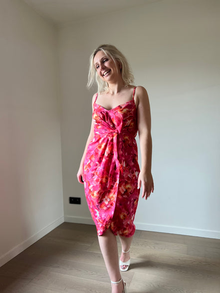 Fuchsia flowers dress