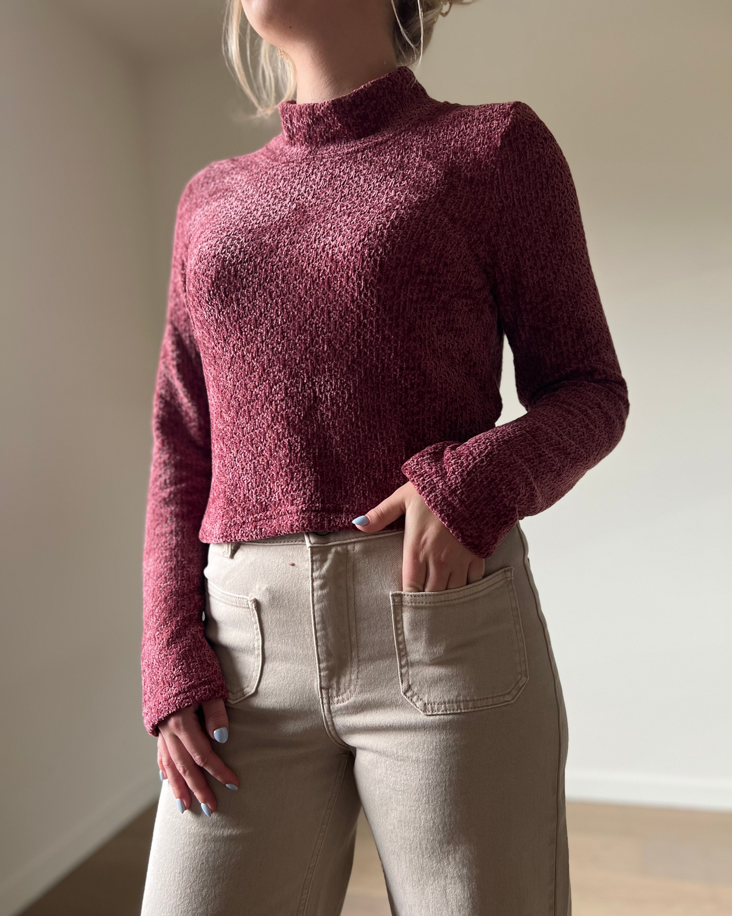 Burgundy knit