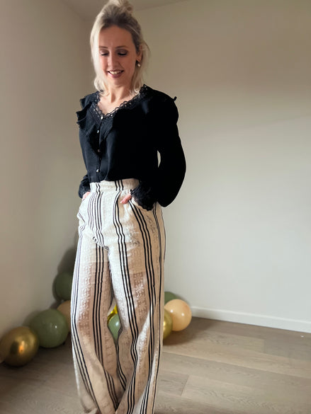 Striped lace pants