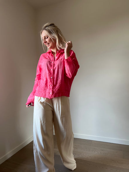 Fuchsia detailed shirt