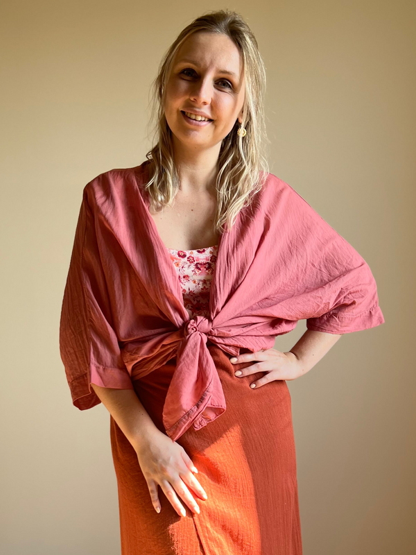 Batwing Blouse – Dusty Pink