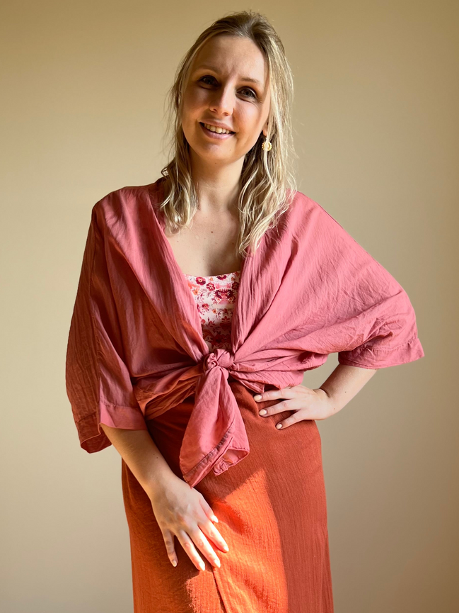 Batwing Blouse – Dusty Pink