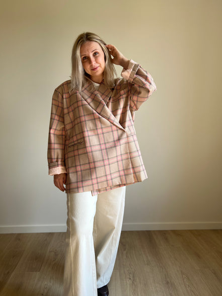 Oversized Blazer beige / pink