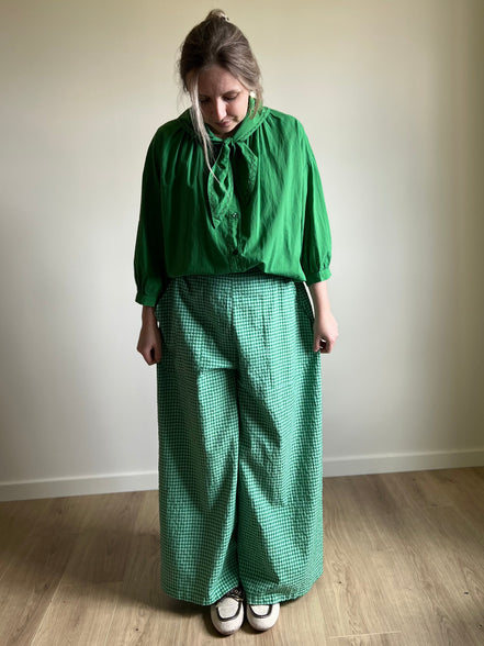 Sailor collar blouse green