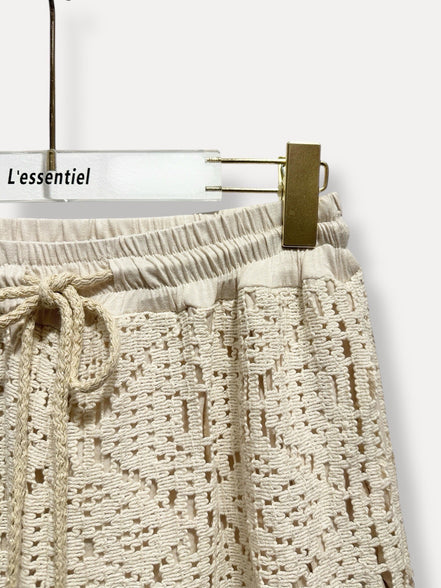 Crochet pants ecru