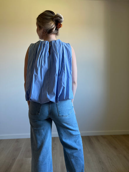 Striped Sleeveless Blouse