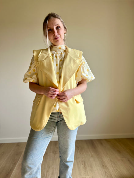 Yellow Sleeveless Blazer