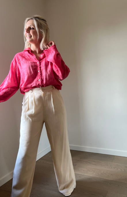Fuchsia detailed shirt