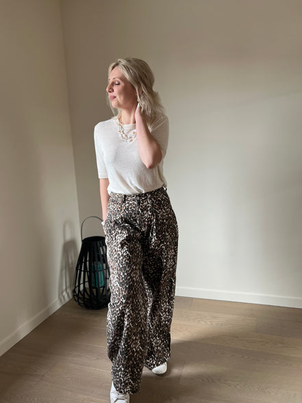 Luipaard wijde broek