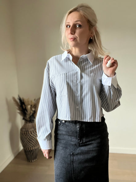 Cropped shirt grey