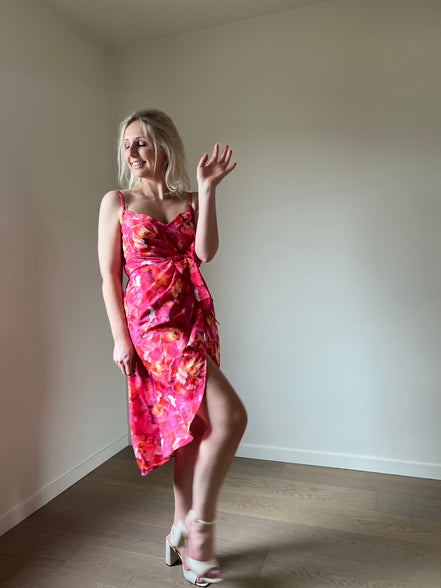 Fuchsia flowers dress