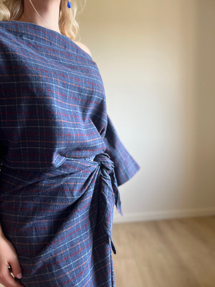 Carreaux skirt blue
