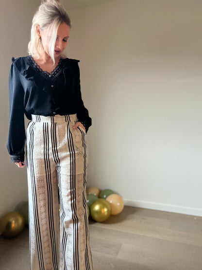 Striped lace pants