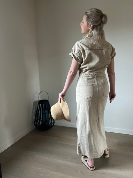 Jeansdress beige
