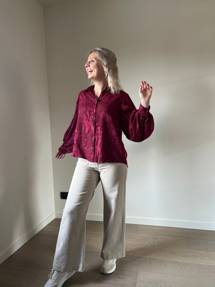 Leaves shirt bordeaux