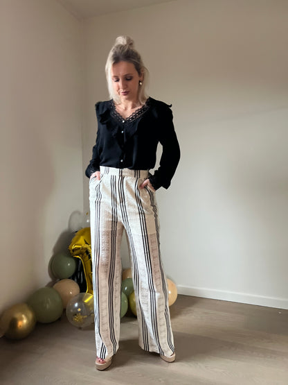 Striped lace pants