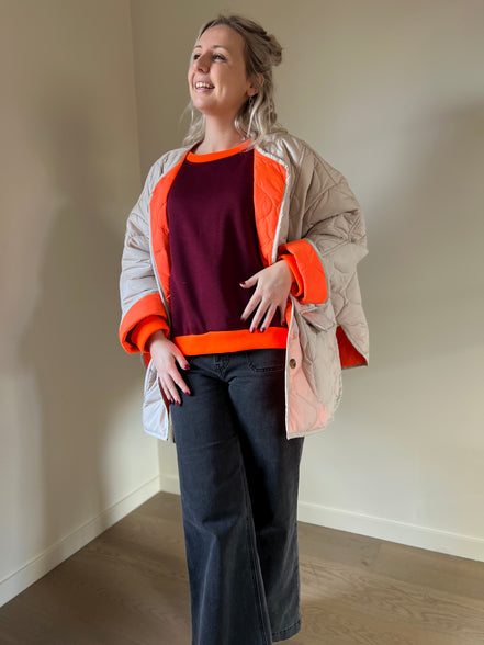 Fluo jasje beige/oranje