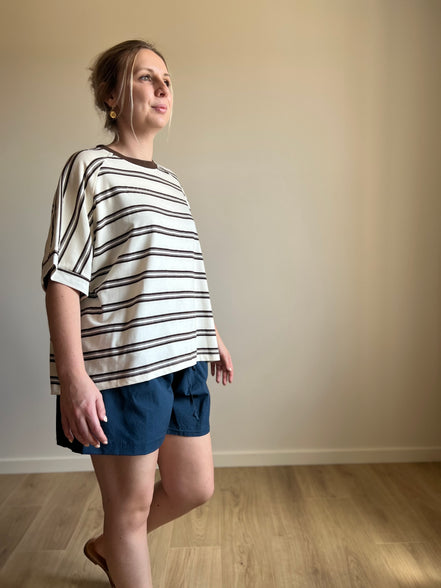 Striped Tee – Brown