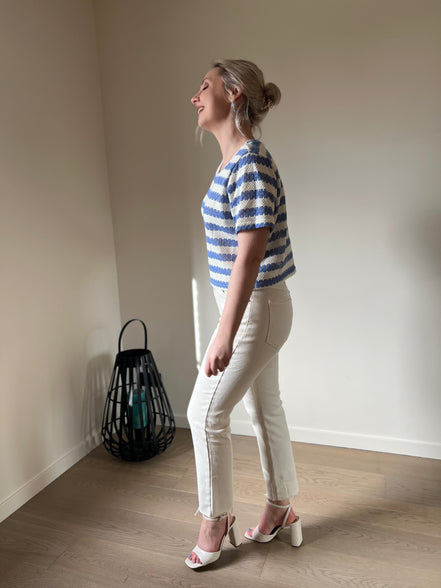 Blue cable t-shirt