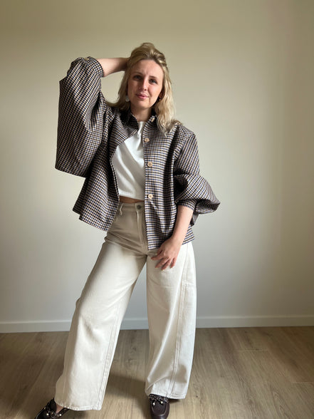 Barrel jeans beige