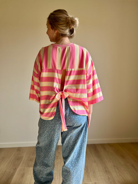 Candy Stripe Tie-Back Tee