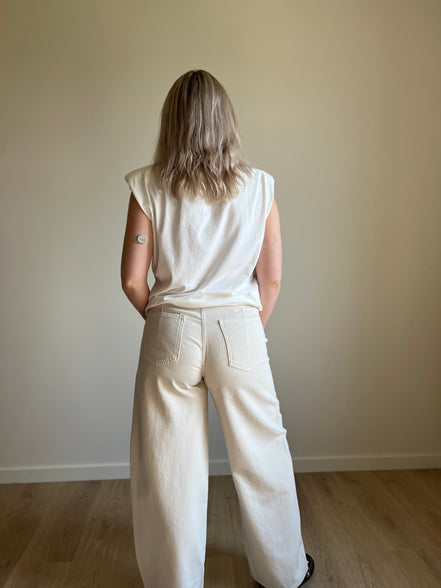 Barrel jeans beige