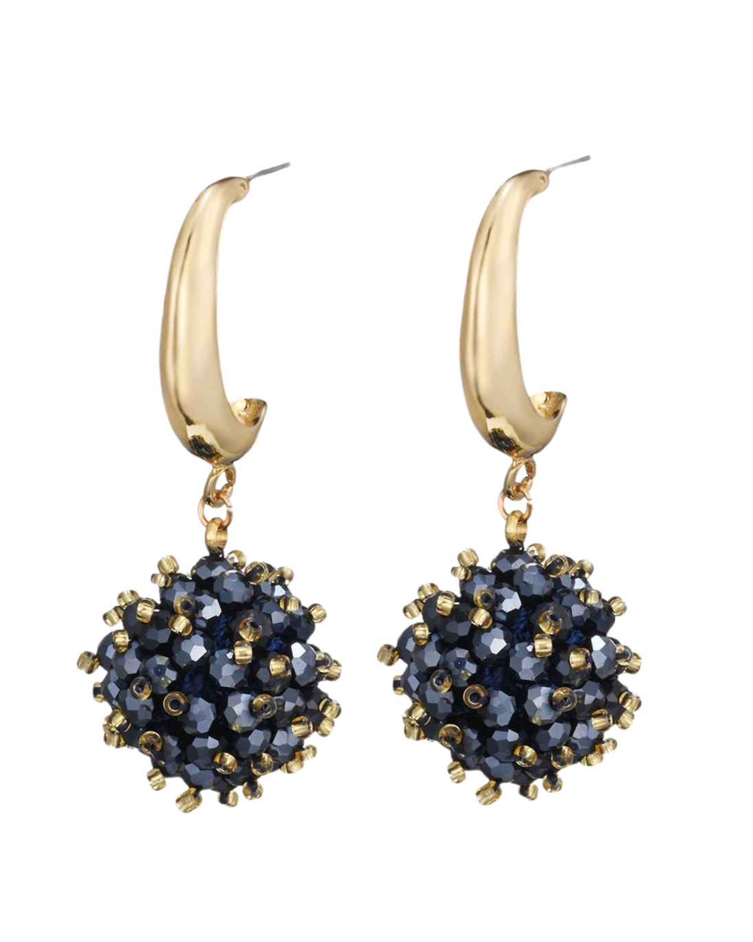 Oorbellen kerstbal blauw