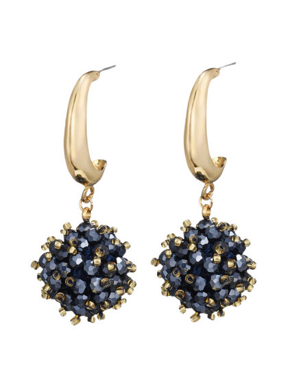 Oorbellen kerstbal blauw