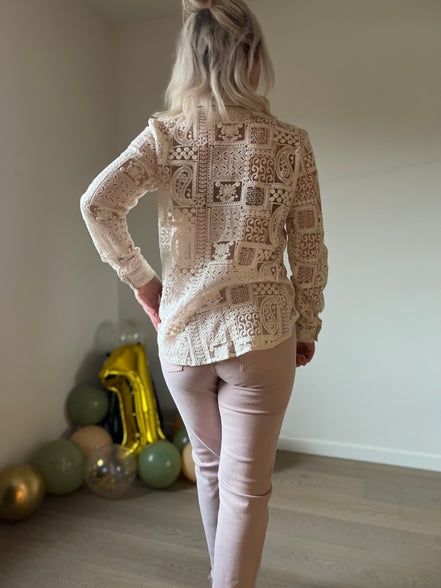 Lace shirt beige