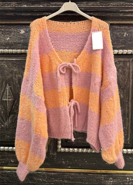 Striped gilet pink / melon
