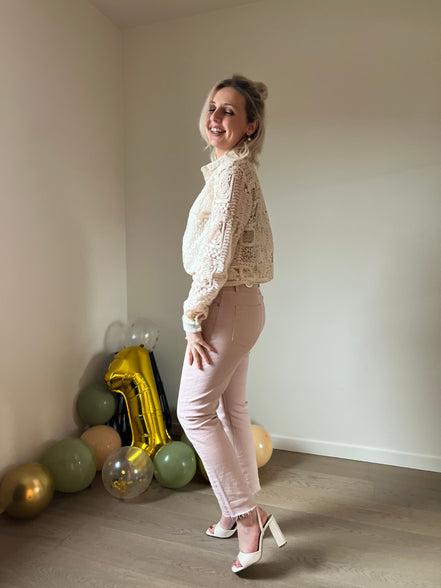 Lace shirt beige