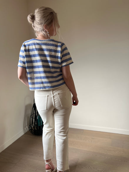 Blue cable t-shirt