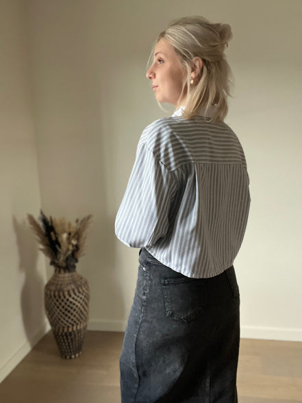 Cropped shirt grey