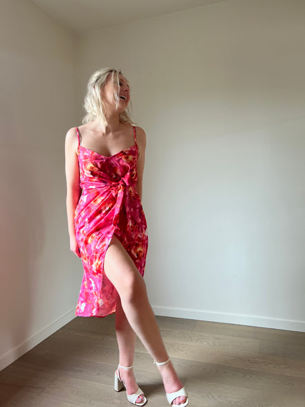 Fuchsia flowers dress
