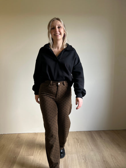 Polka dot brown pants