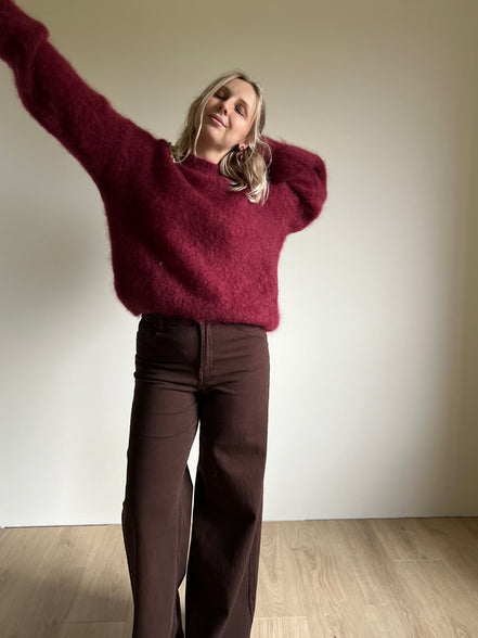 Kid mohair bordeaux knit