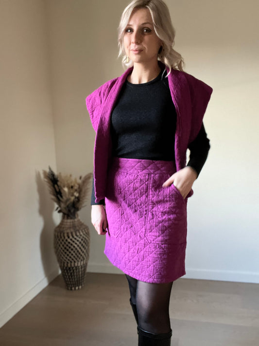 Magenta padded skirt