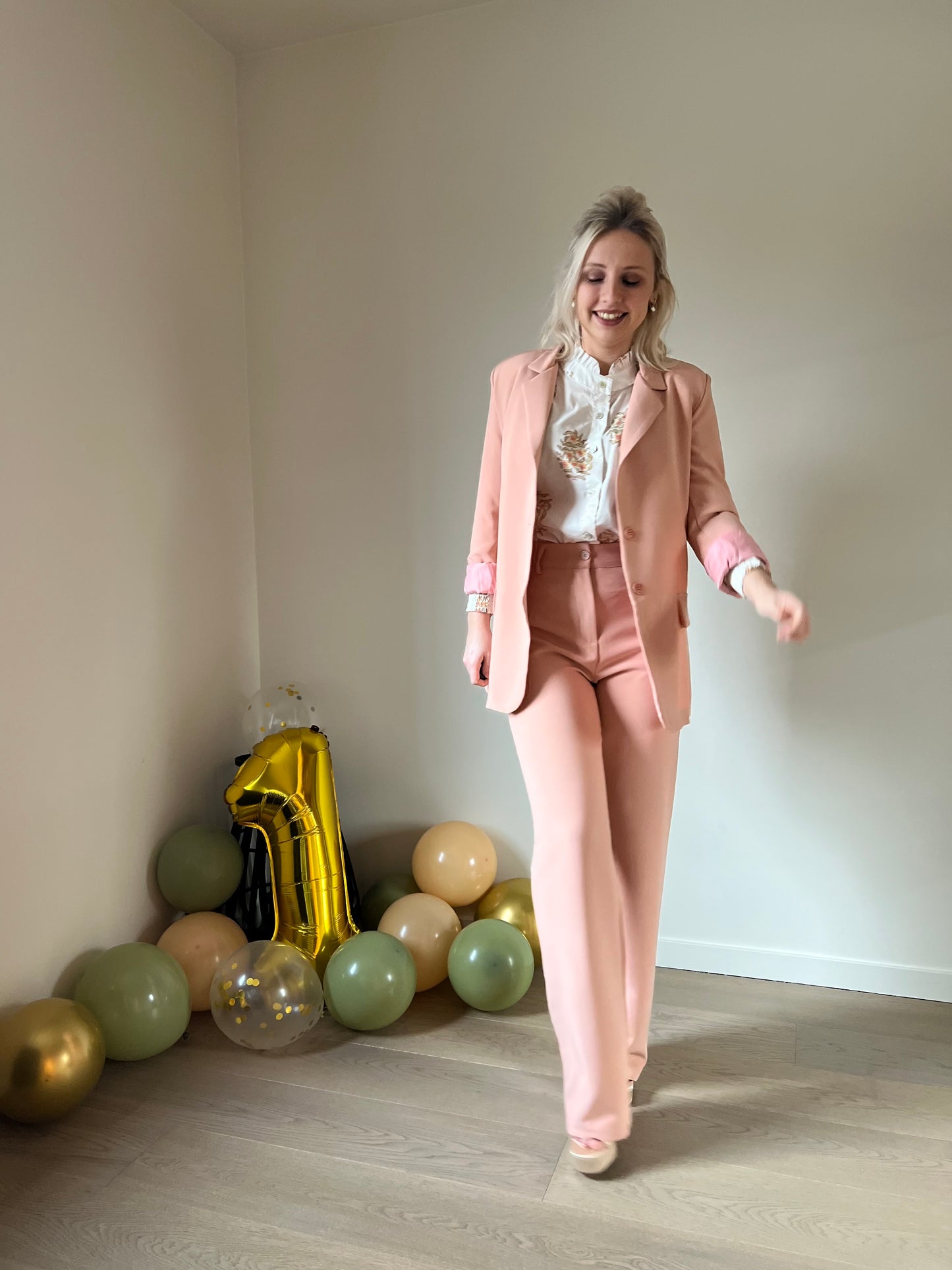 Peach blazer set